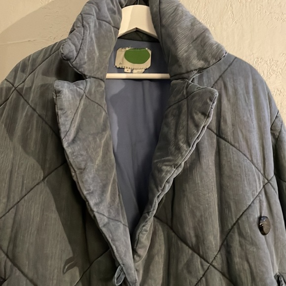 ANTHROPOLOGIE PUFFER QUILTED BLUE JACKET - Picture 4 of 9
